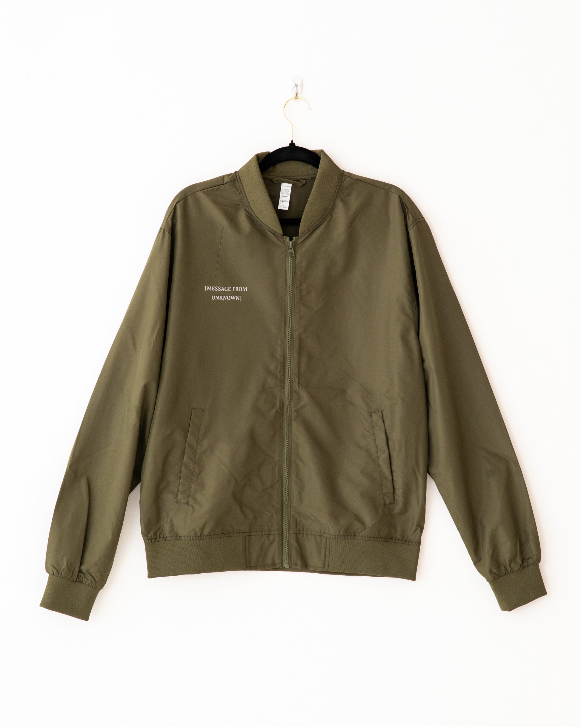 'Love Yourself' Bomber Jacket-Olive - Phase Seven